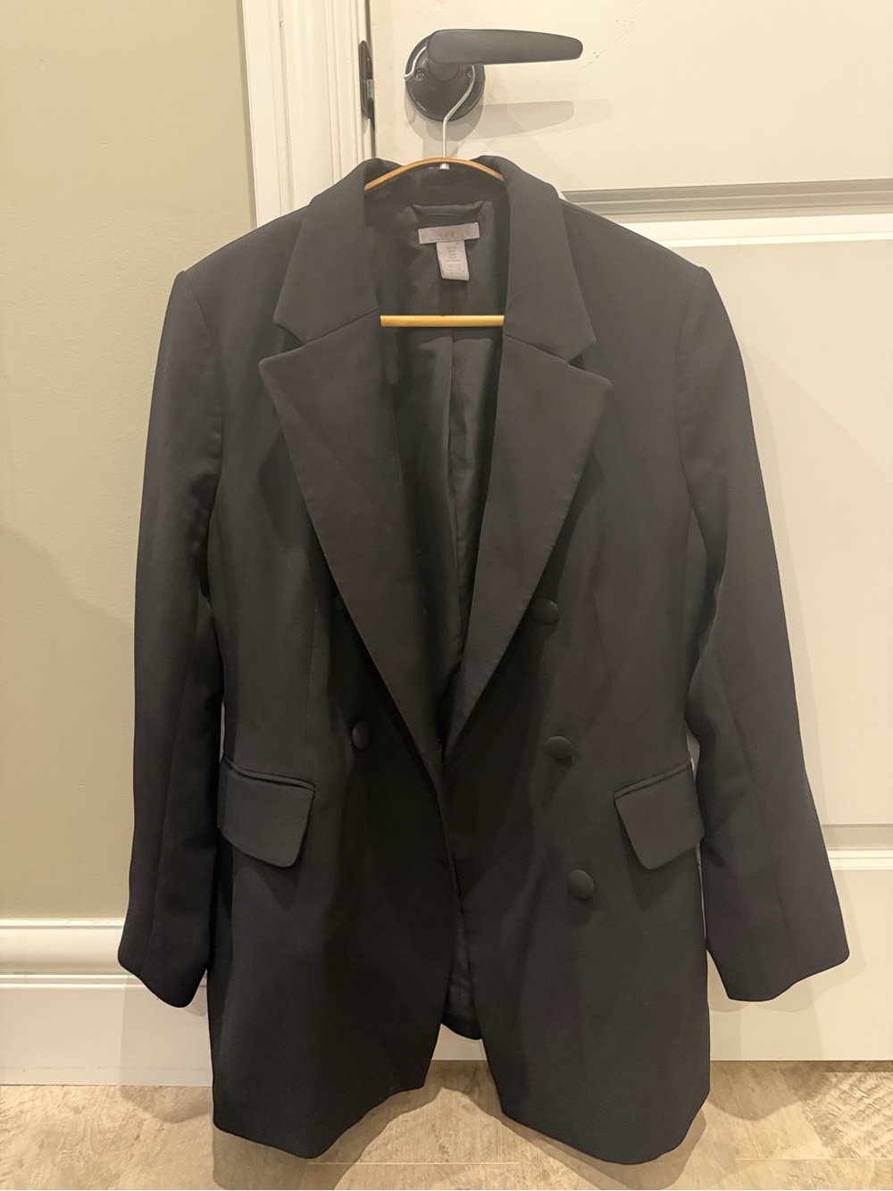 H&M Black Double-Breasted Women's Blazer